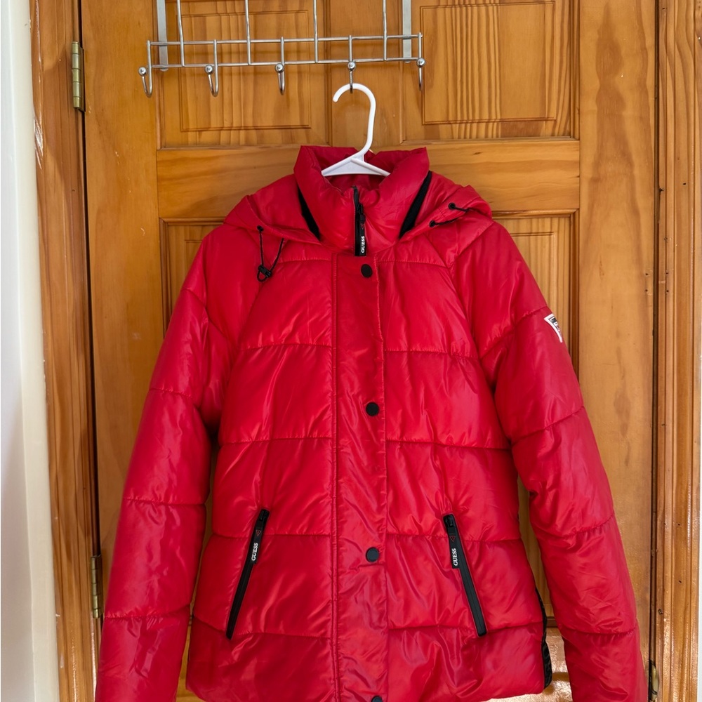 Guess Women’s Red Puffer Jacket
